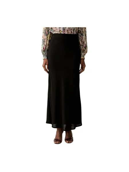Spódnica maxi Twinset wełniana dzwony brązowa