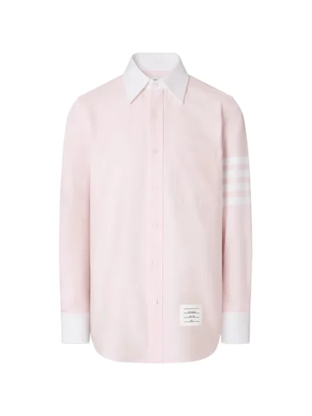 Cămașă Thom Browne din țesătură twill roz