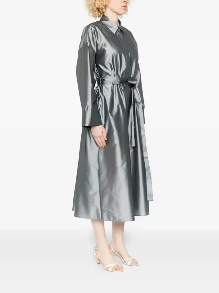 Rochie tip cămașă 's Max Mara cu legături gri