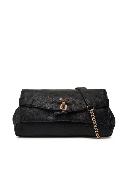 Guess Дамска чанта Ella Logo черен