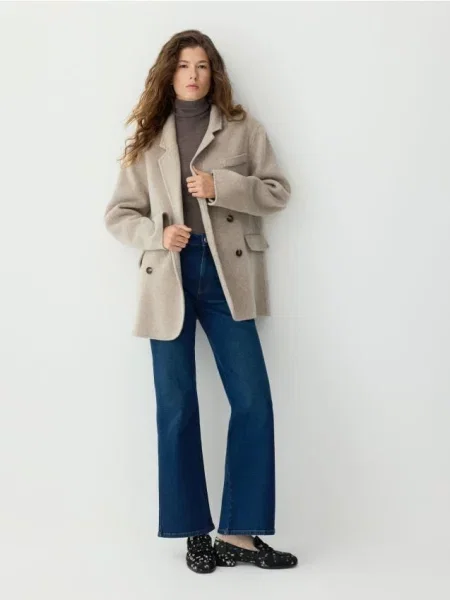 Reserved Вовняний піджак ручної роботи світло-сірий сірий