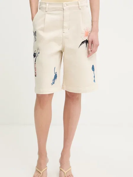 MUNTHE bermude pentru femei din denim BREYLA bej