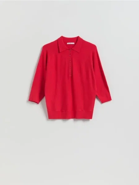 Gulerat tricou polo Reserved roșu