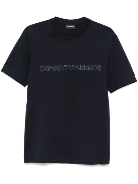 Tricou Emporio Armani cu broderie albastru