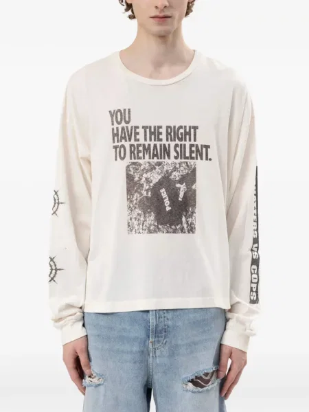 Lung tricou Marking Distance cu imagine alb