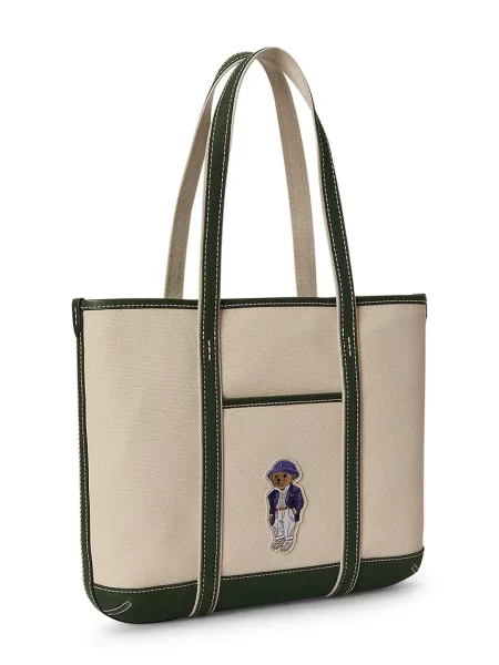 Geantă Polo Ralph Lauren din canvas bej