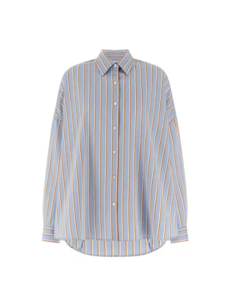 Koszula Dries Van Noten w paski niebieska