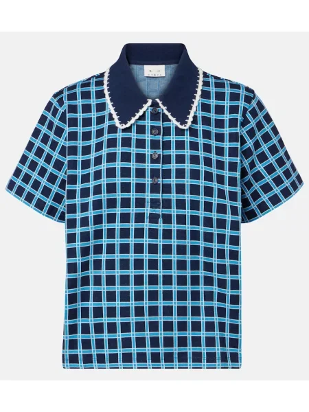 Tricou polo The Upside în carouri albastru