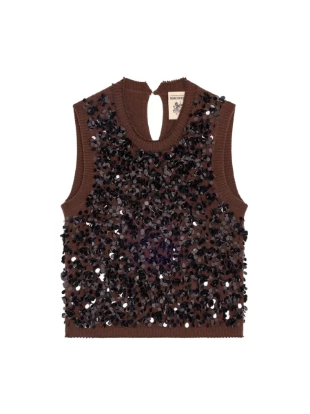 Sweter Semicouture z kaszmiru brązowy