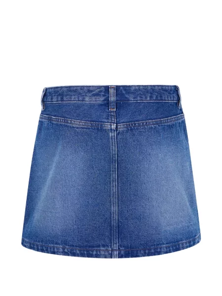Fustă din denim A.p.c. în linie A albastru