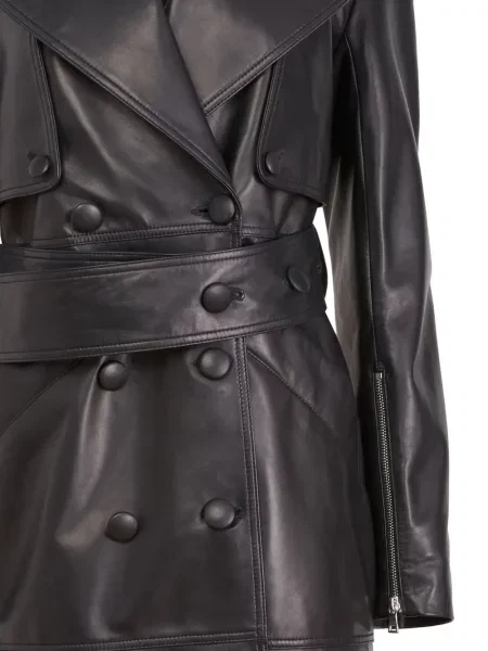 Trenci Fleur Du Mal din piele negru
