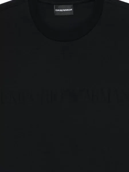 Тениска Emporio Armani с кръгло деколте синьо
