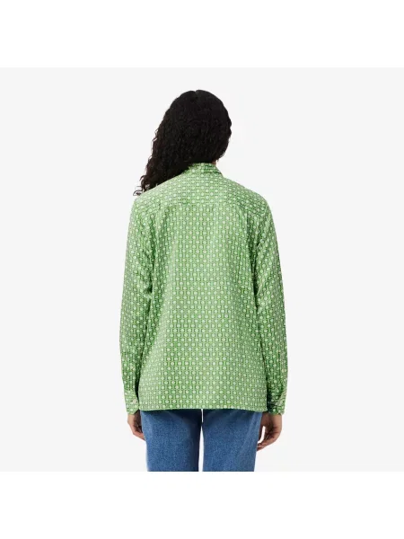 Lacoste Koszula Ze Wzorem Regular Fit zielona