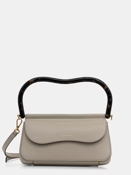 Coccinelle geantă crossbody pentru femei din piele bej