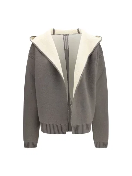 Sweter Rick Owens wełniany z kapturem szary