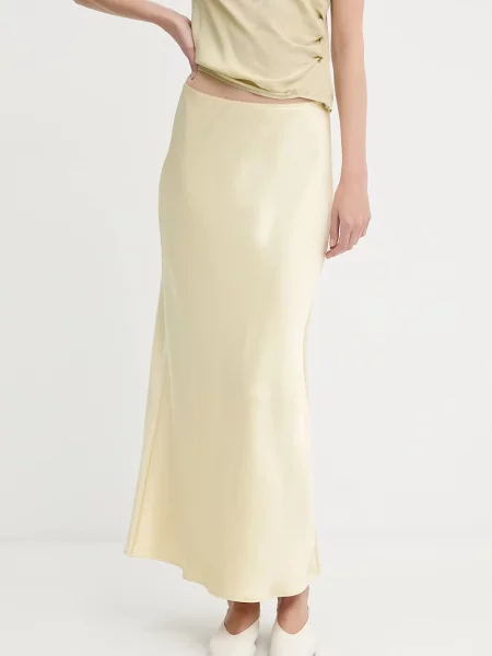 Samsøe Samsøe spódnica satynowa Kobiety jednolity M żółty