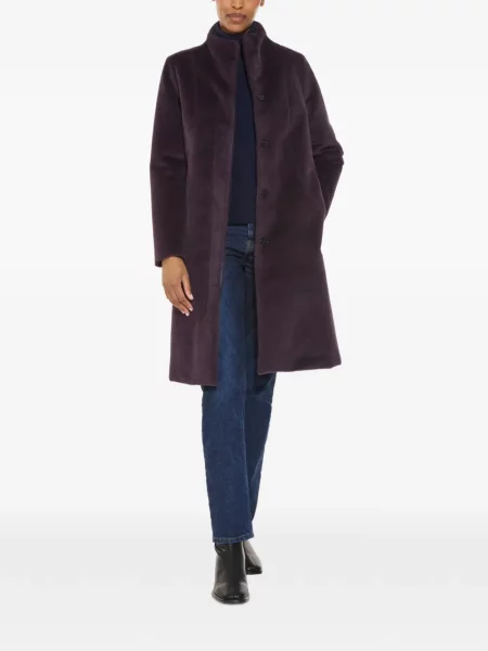 Gulerat palton Norwegian Wool de lână violet