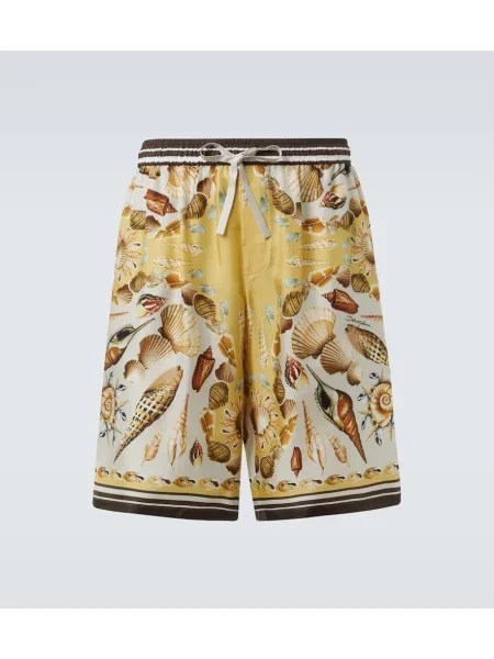 Pantaloni scurți Dolce&gabbana de mătase cu imagine