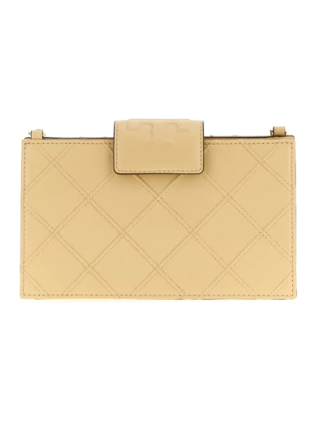Portfel Tory Burch skórzany beżowy