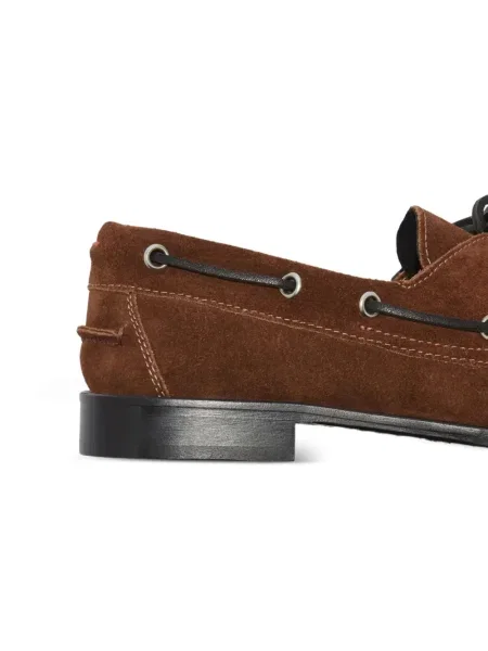 Pantofi loafer Aeyde cu șireturi din piele de căprioară maro
