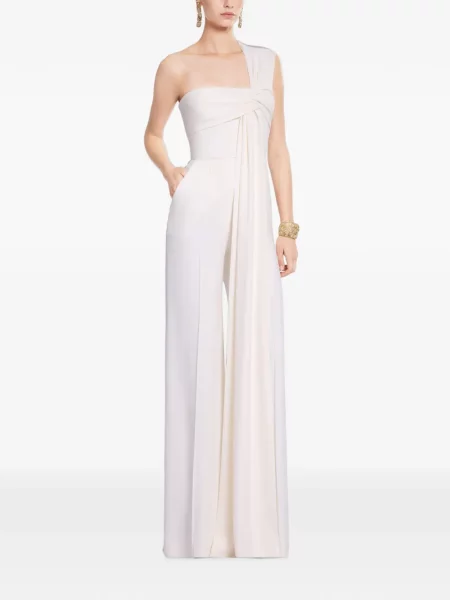 Salopetă Elie Saab asimetrică alb