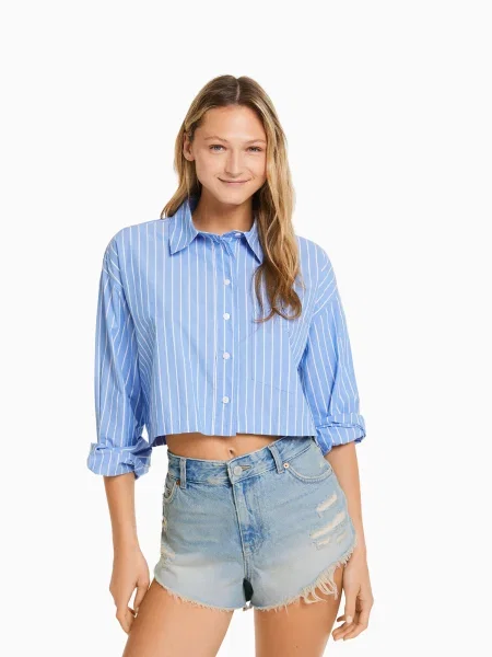 Bershka Kavbojke svetlo modra