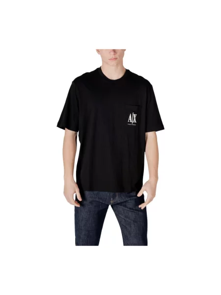 Koszulka Armani Exchange z krótkim rękawem czarna