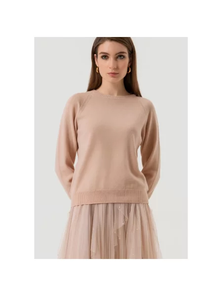 Dzianinowy sweter Fracomina beżowy