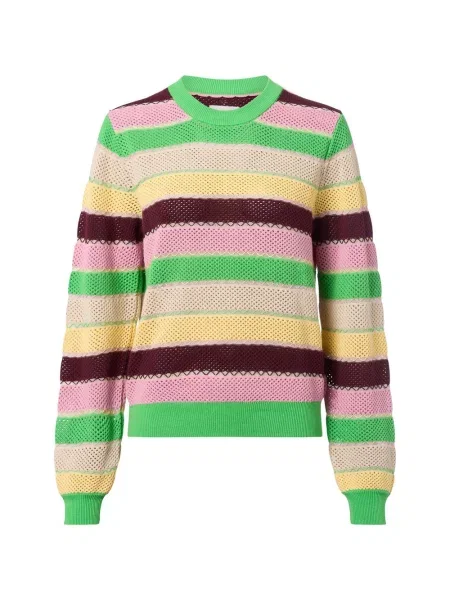 Nümph sweter z koronkowej dzianiny NUMiva Kobiety zielony|wielokolorowy w S zielony