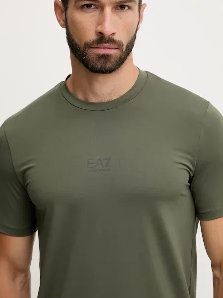 Однотонная футболка Ea7 Emporio Armani зеленая