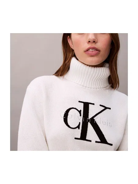 Pulover Calvin Klein Jeans alb