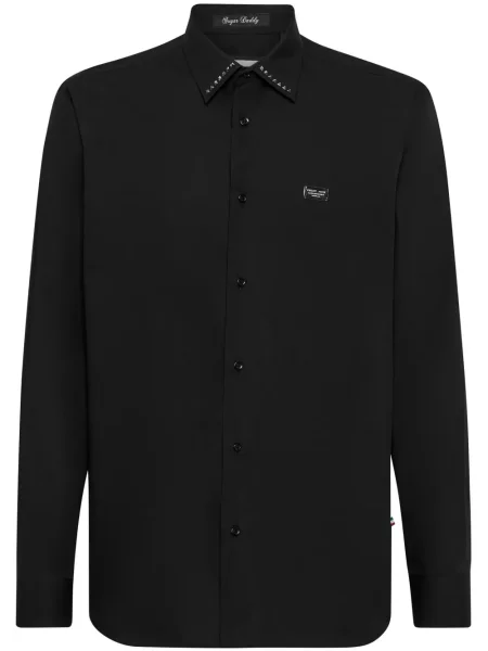 Cămașă Philipp Plein din poplin negru