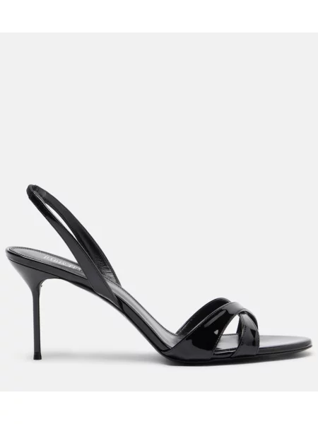 Sandale Paris Texas din piele de lac slingback negru