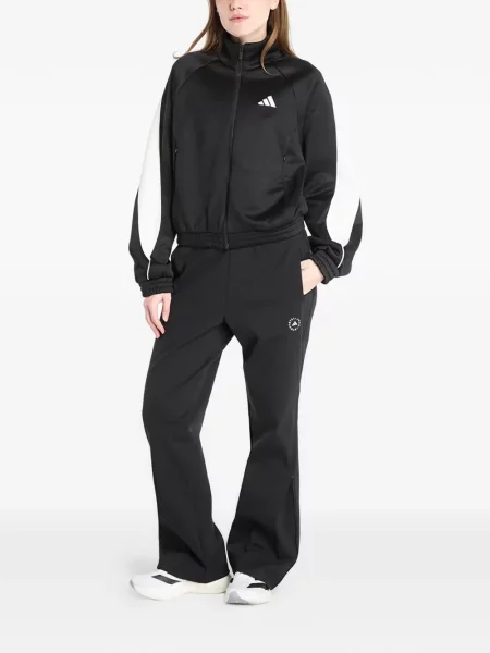Lung hanorac Adidas cu dungi cu imagine negru