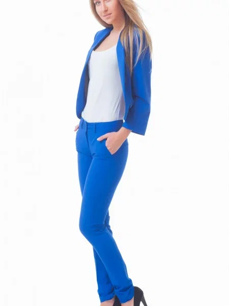 Штани повсякденні LadyLike бавовна/поліестер синій