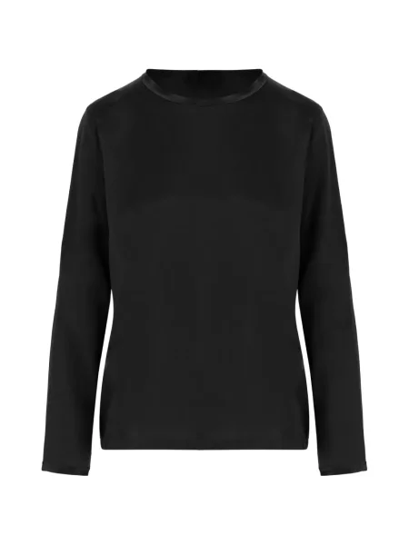 Pulover F.it cu decolteu rotund negru