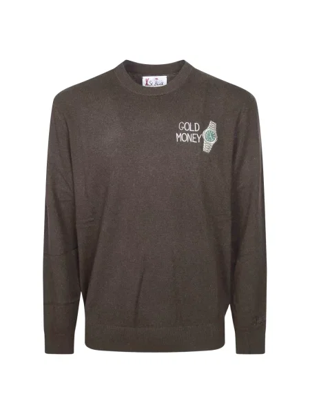 Sweter Mc2 Saint Barth wełniany brązowy