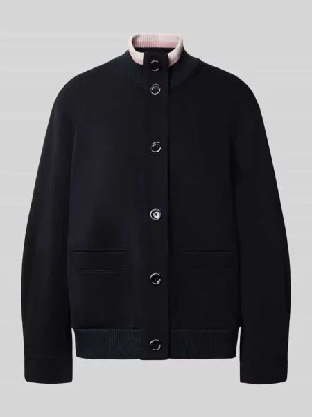 Bluza rozpinana ze stójką i listwą guzikową Marc Cain granatowa
