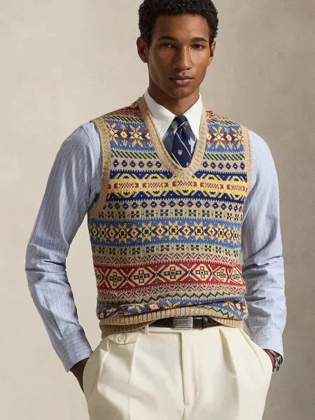 Polo Ralph Lauren vestă bărbătească cu in maro