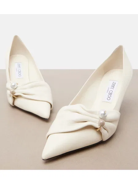 Pantofi cu toc Jimmy Choo din piele alb