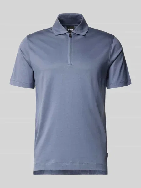Koszulka polo o kroju regular fit z mieszanki lyocellu i bawełny model H-PARAS Boss niebieska
