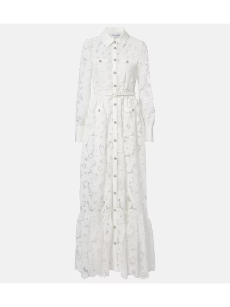 Sukienka koszulowa Self-portrait koronkowa biała