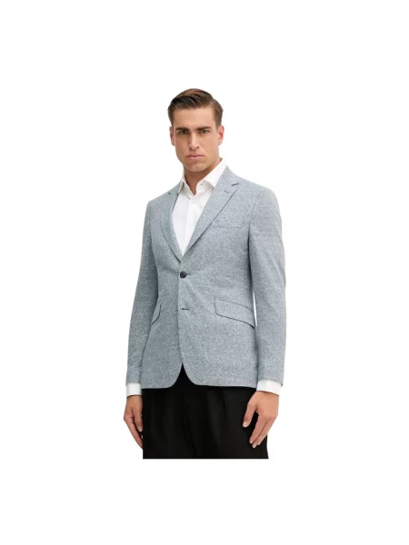 Hackett London marynarka z lnem niebieska