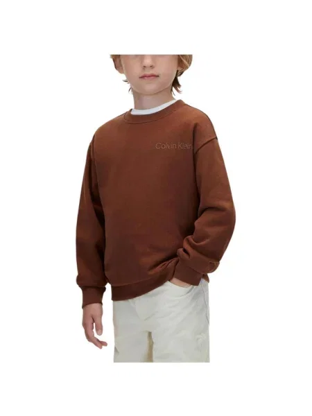 Geacă de blugi copii Calvin Klein Jeans maro