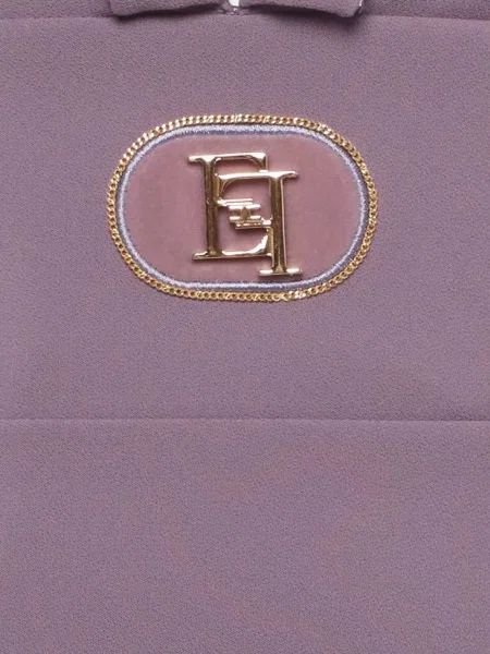 Μίνι φόρεμα Elisabetta Franchi με λαιμόκοψη v από κρεπ μωβ
