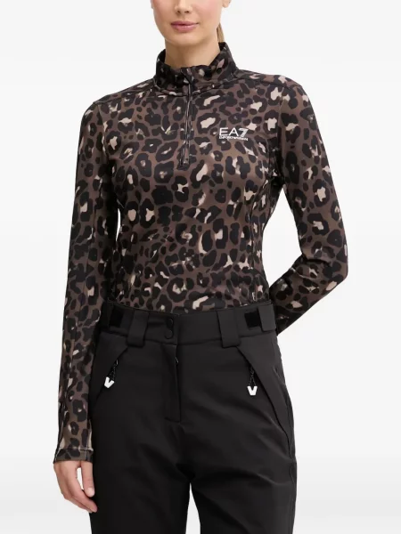 Lenjerie de corp termoactivă Ea7 Emporio Armani cu imagine cu model leopard maro