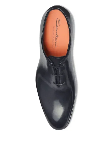 Oxford Santoni cu șireturi din piele albastru