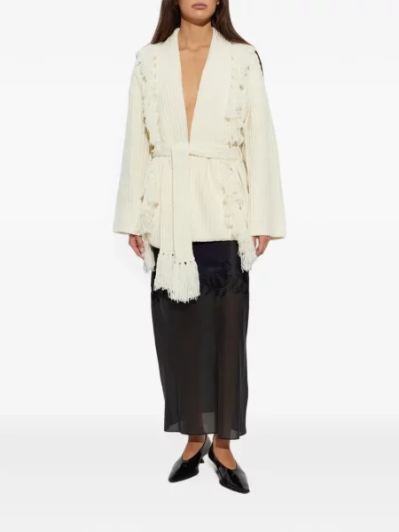 Kardiganas By Malene Birger su kutais balta