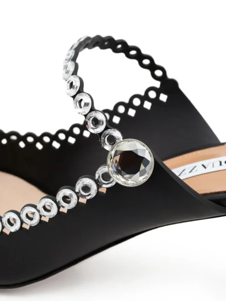 Papuci tip mules Aquazzura negru