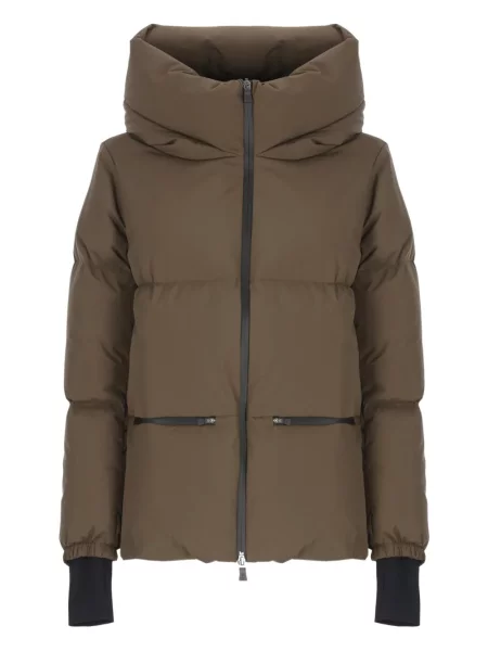 Jachetă matlasată Herno cu glugă maro